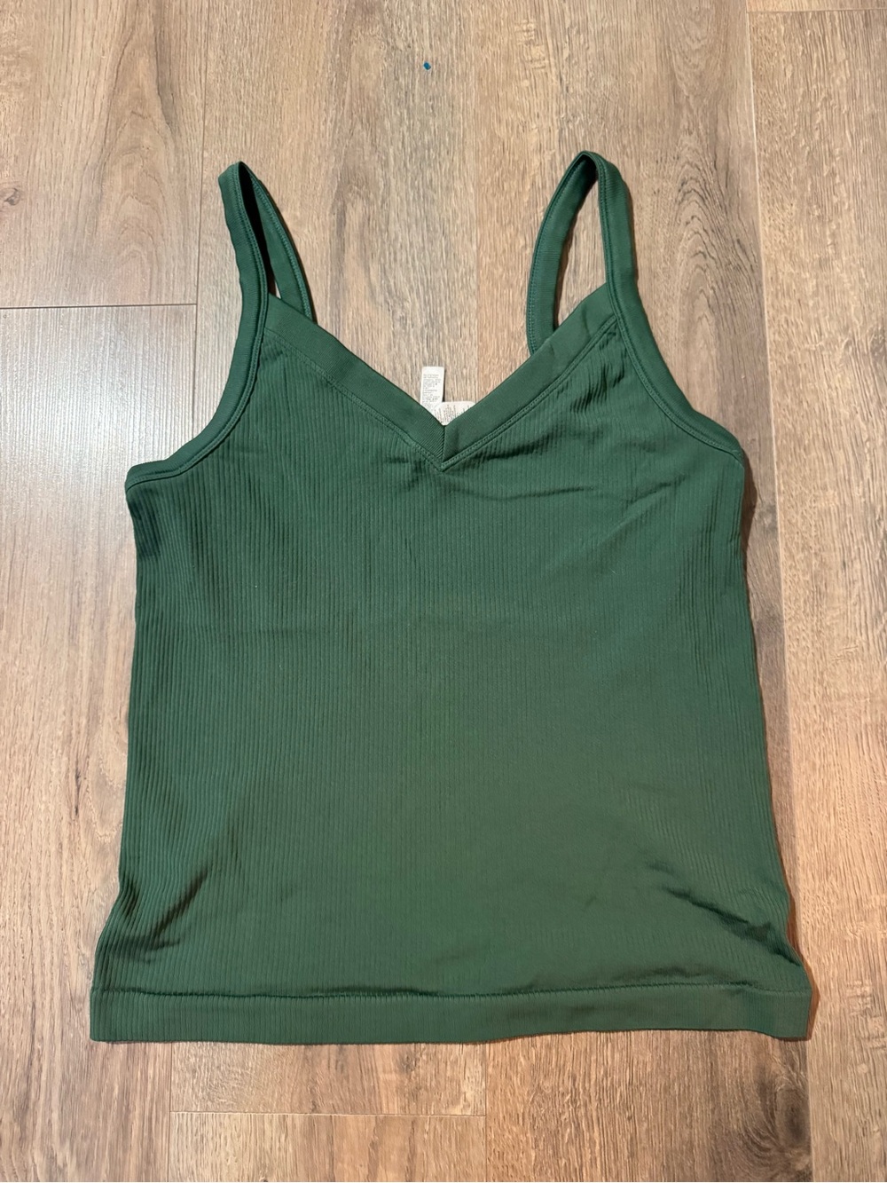 Athleta Dark Green Ribbed V-Neck Tank